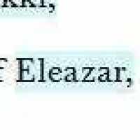 High Priest Eleazar ben Aaron (1492 BC–1406 BC)